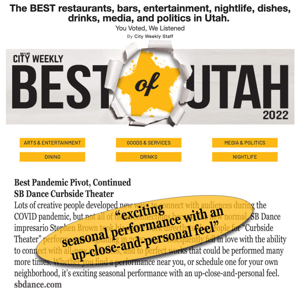 SL City Weekly recognizes Curbside Theater in its Best of Utah 2022 awards